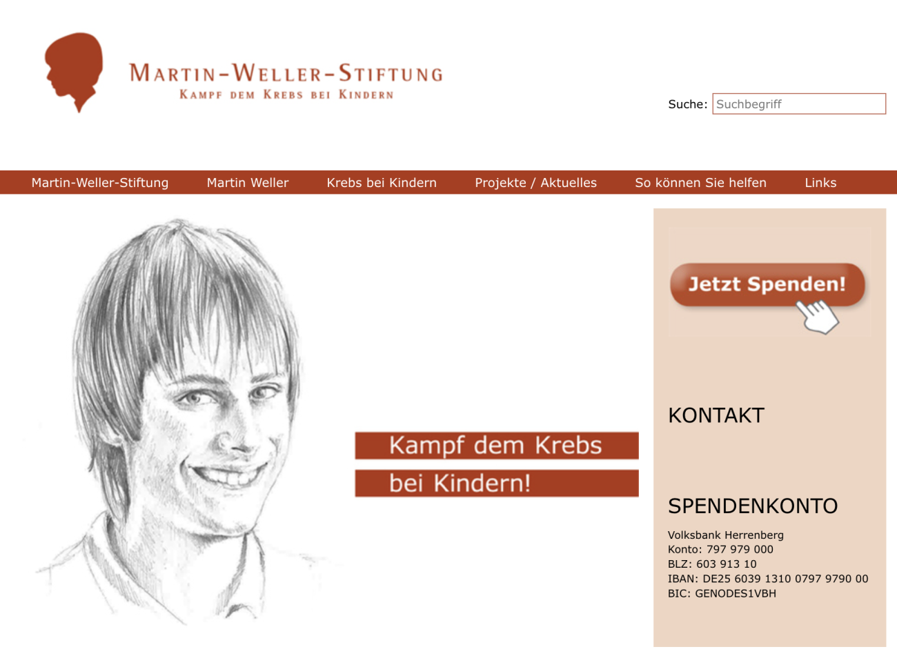 Webseite der Martin-Weller-Stiftung