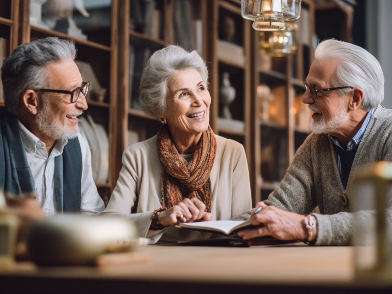 älteres Paar wird beraten
