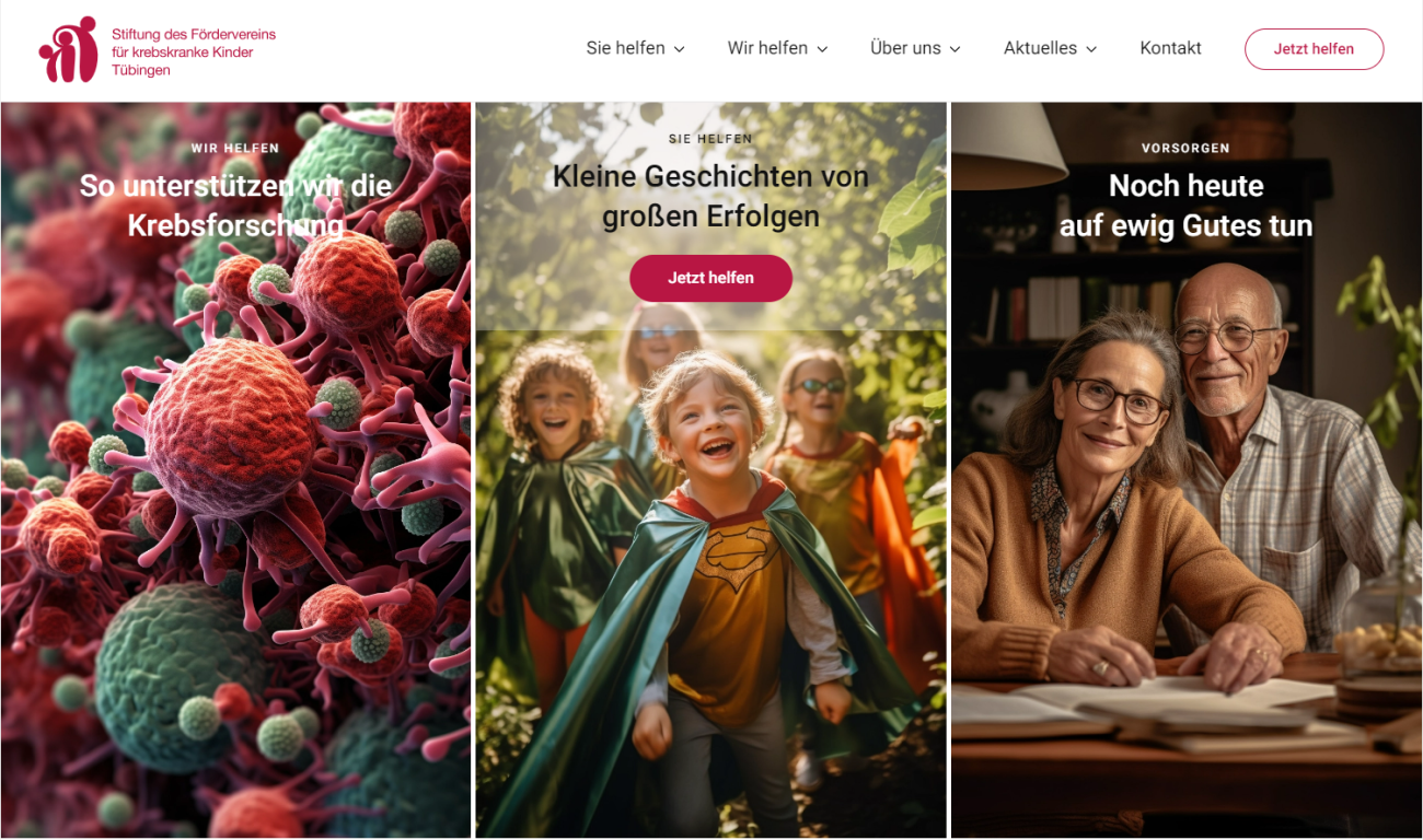 Webseite der Stiftung des Fördervereins für krebskranke Kinder